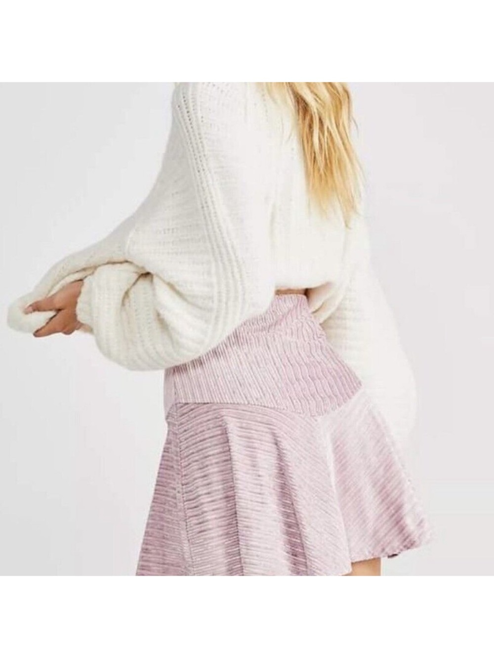 Free People Camden Mini Skirt Silver Berry Velvet Corduroy XS